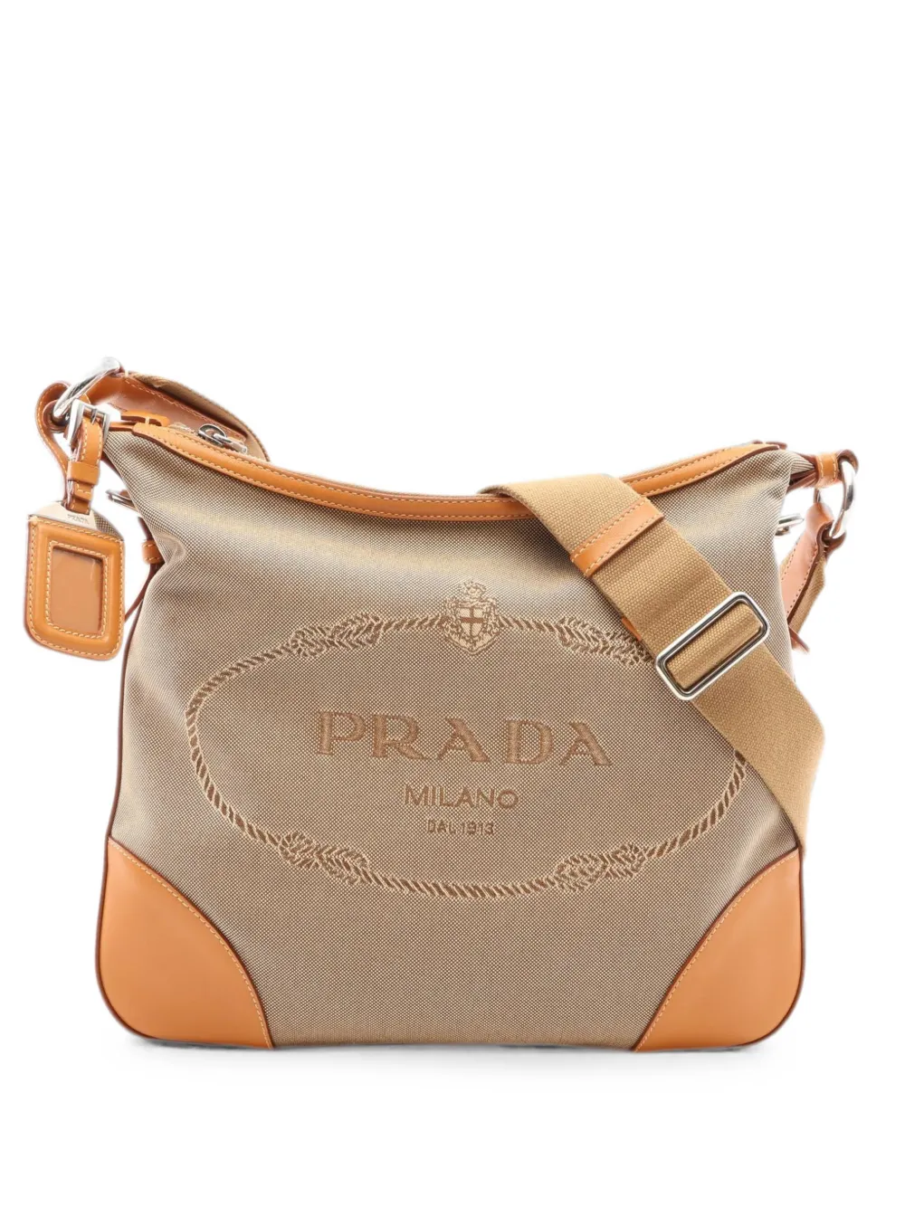 Prada Pre-Owned 2000s Logo Jacquard shoulder bag - Neutrals