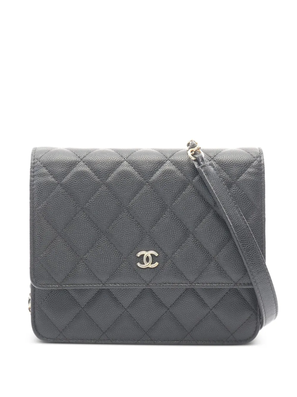 CHANEL Pre-Owned 2019 Matelasse caviar shoulder bag - Nero