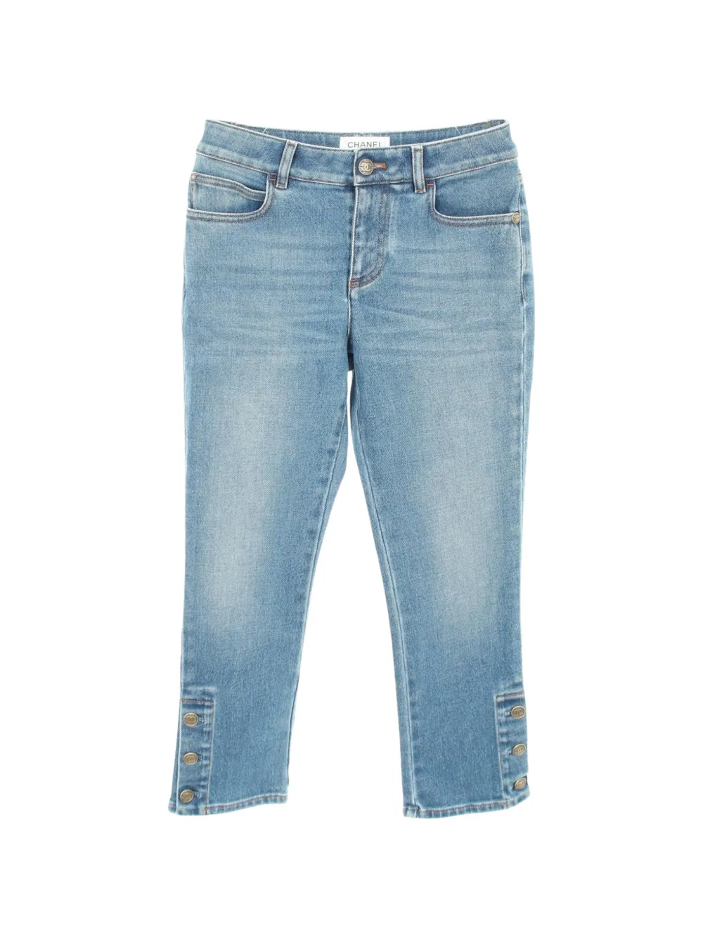 CHANEL Pre-Owned 1986-1988 Cocomark button jeans - Blu