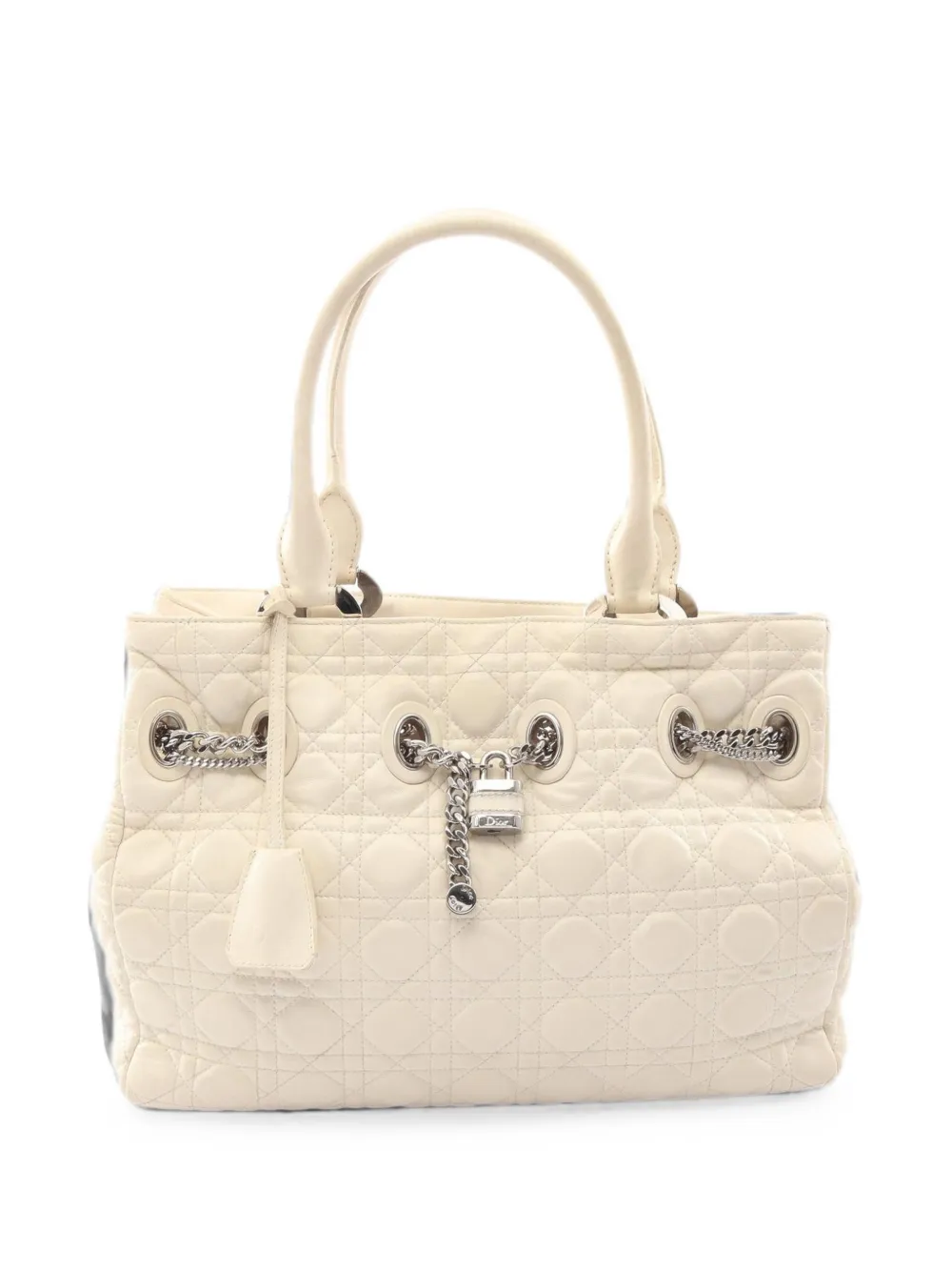 Christian Dior Pre-Owned 2000s Lady Dior Cannage tote bag - Neutrals