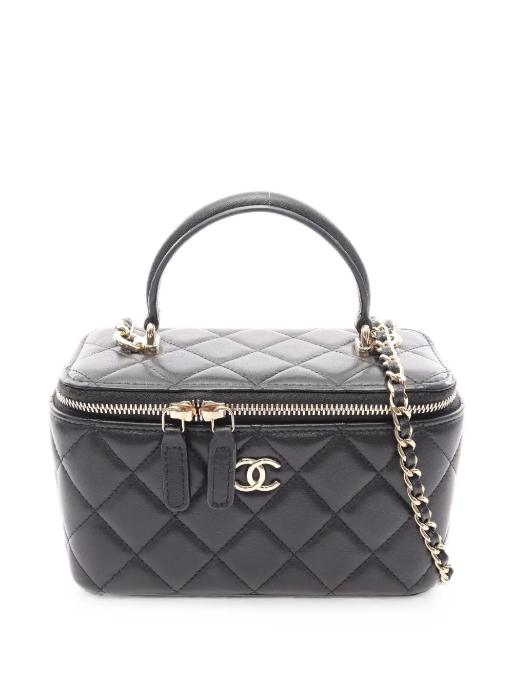 CHANEL Pre-Owned Matelassé leather vanity bag - Schwarz