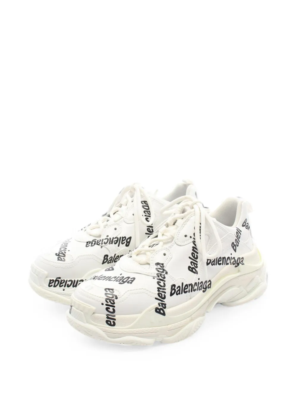 Balenciaga Pre-Owned 2010s Triple S logo-pattern sneakers - Weiß