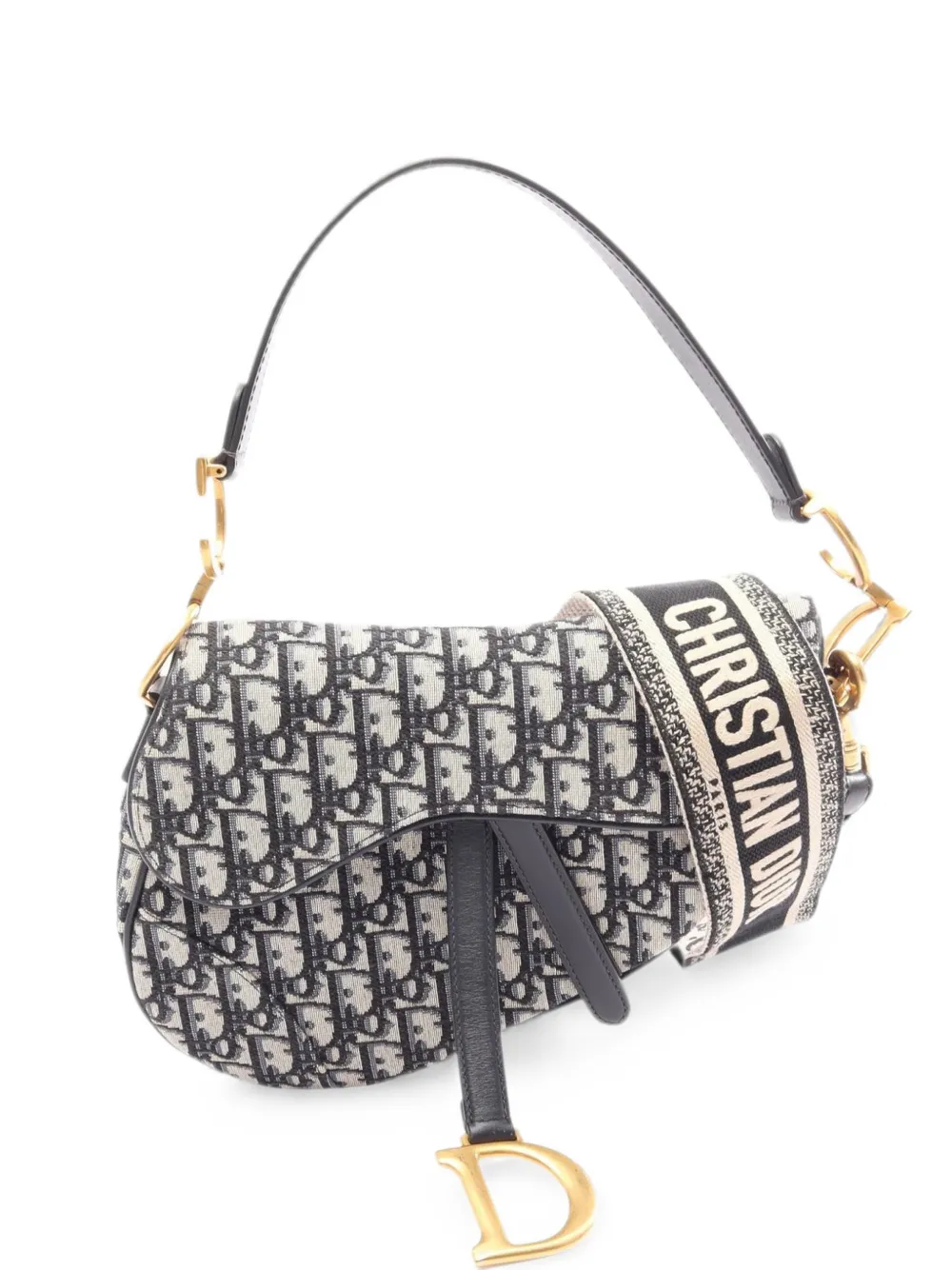 Christian Dior Pre-Owned 2010s Oblique Saddle shoulder bag - Neutrals