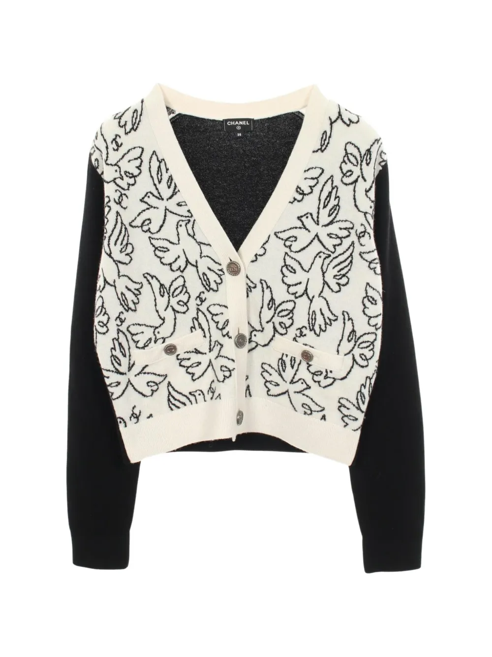 CHANEL Pre-Owned 1986-1988 Cocomark button pattern cardigan - Nero