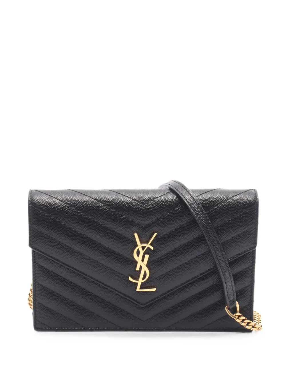 Saint Laurent Pre-Owned 2010s Cassandra envelope chain wallet - Black