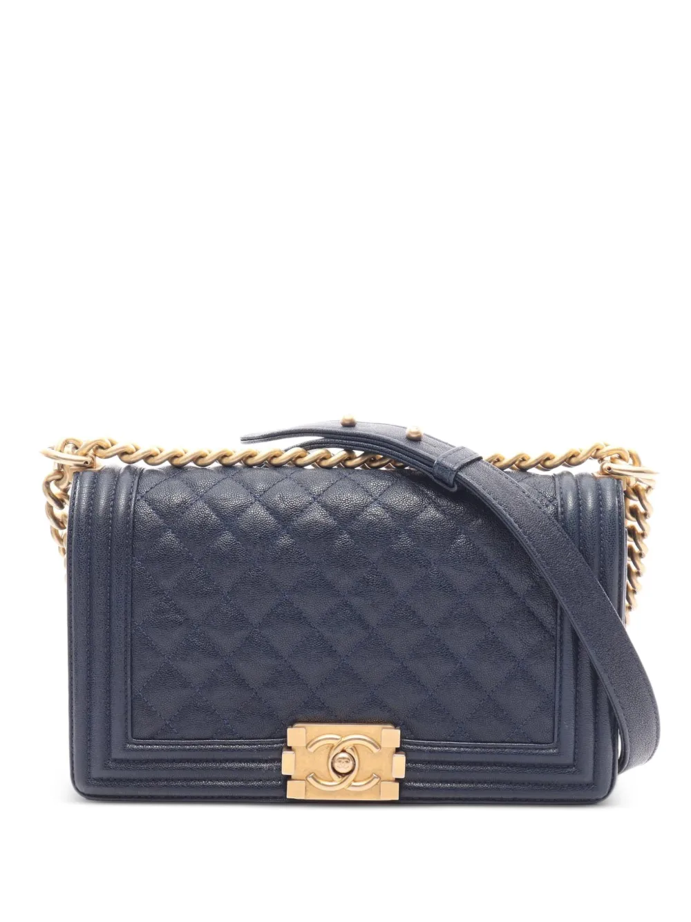 CHANEL Pre-Owned 2018-2019 Boy Chanel chain shoulder bag - Blu