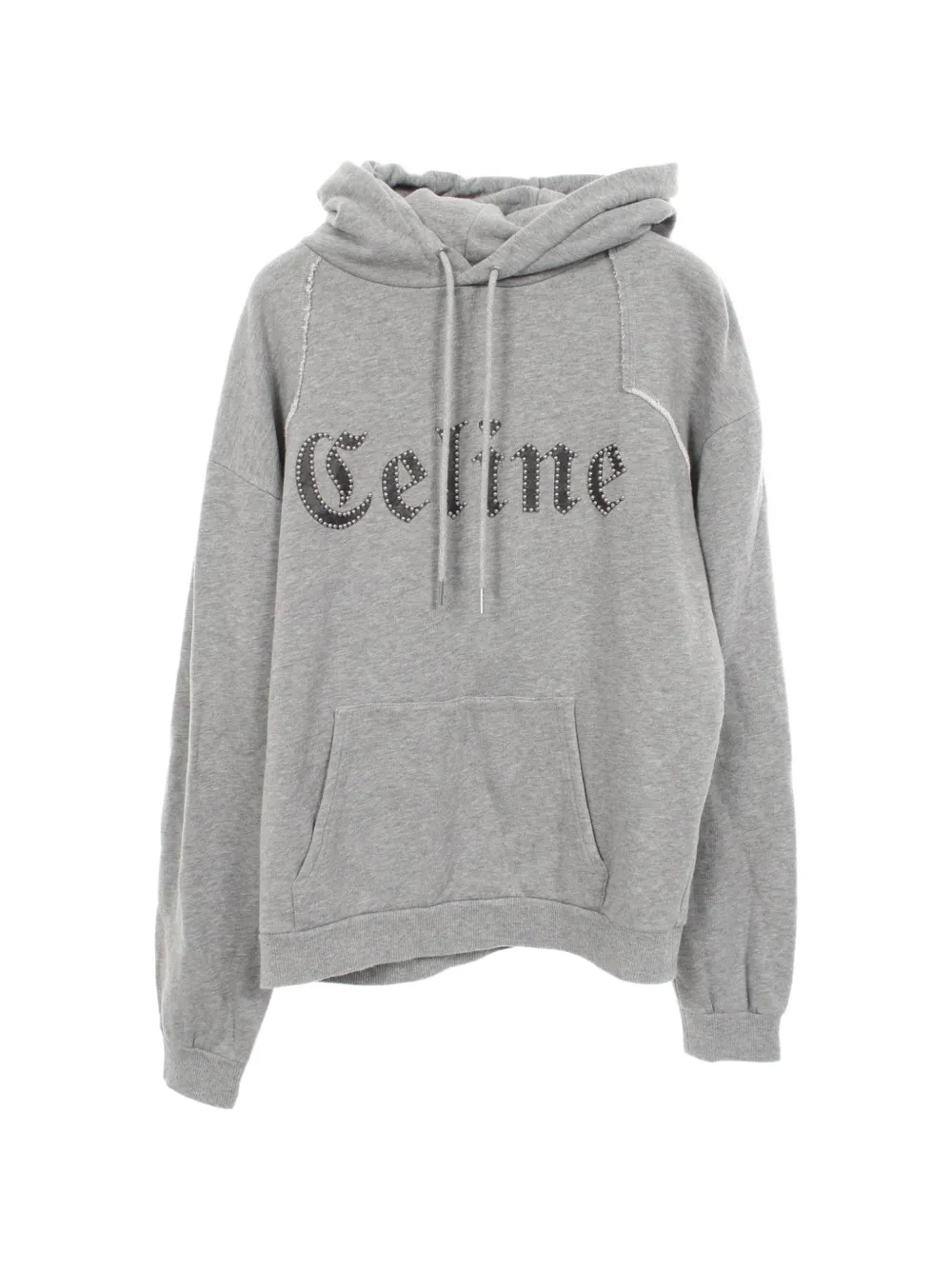 Celine Pre-Owned 2010s studded-logo long-sleeve hoodie - Grey