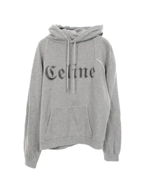 Celine Pre-Owned 2010s studded-logo long-sleeve hoodie