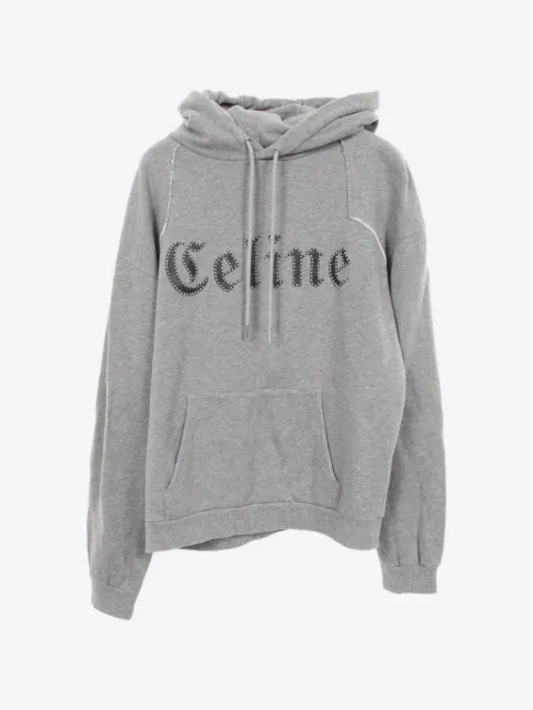 Celine Pre-Owned 2010s studded-logo long-sleeve hoodie