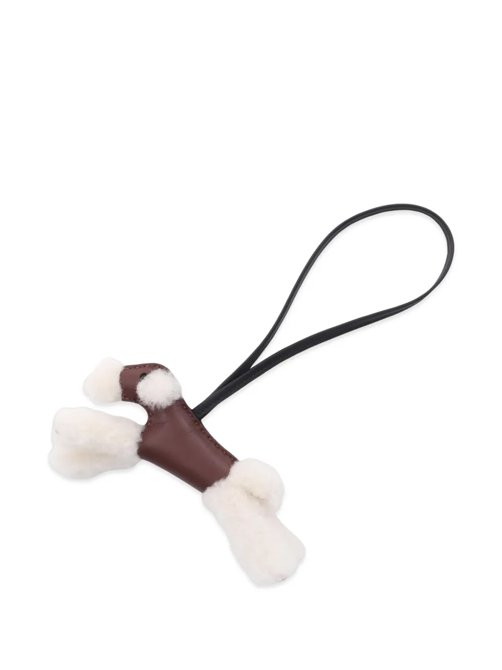 Hermès Pre-Owned Paddy shearling bag charm - Braun