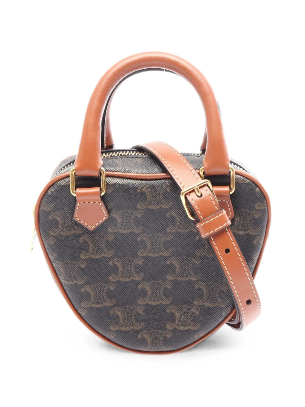 Celine Pre-Owned 2010s Triomphe heart-shaped mini bag - Brown