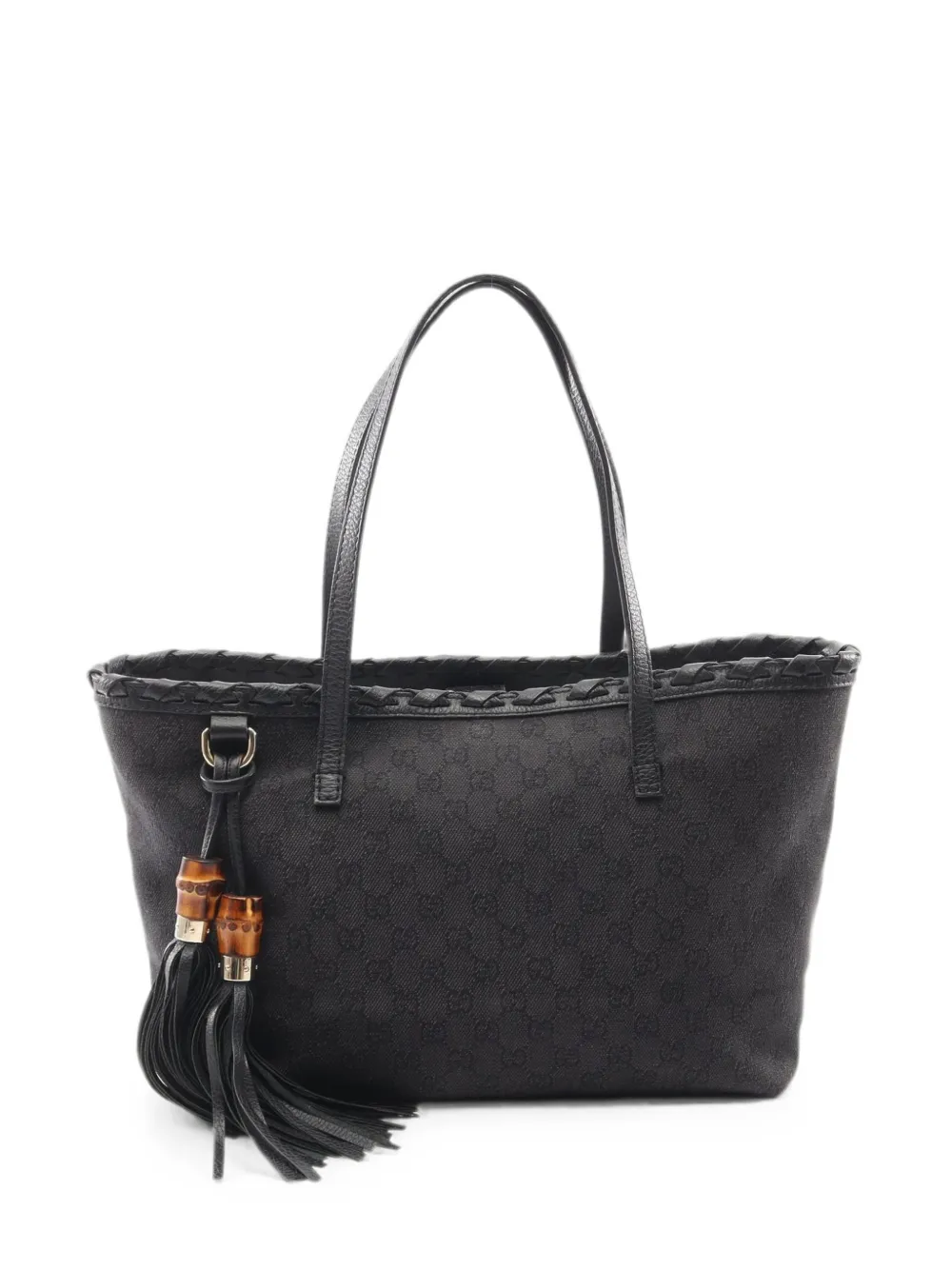 Gucci Pre-Owned 2010s GG pattern Bamboo tote bag - Black