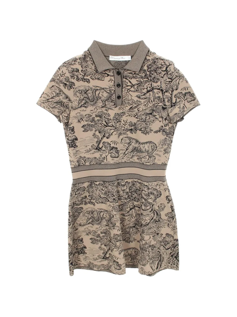 Christian Dior Pre-Owned 2010s Toile de Jouy polo shirt dress - Neutrals