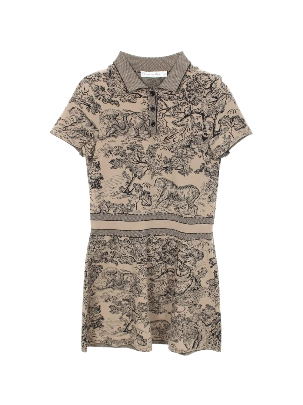 Christian Dior Pre-Owned 2010s Toile de Jouy polo shirt dress - Nude