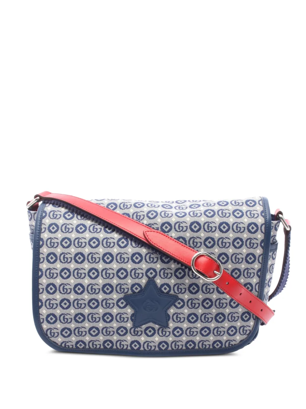 Gucci Pre-Owned 2010s Double-G star-patch shoulder bag - Blau