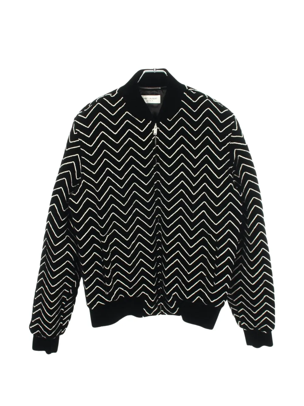 Saint Laurent Pre-Owned 2010s herringbone bomber jacket - Black