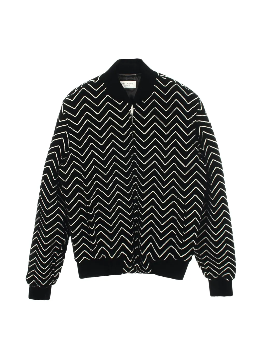 Saint Laurent Pre-Owned 2010s herringbone bomber jacket - Nero