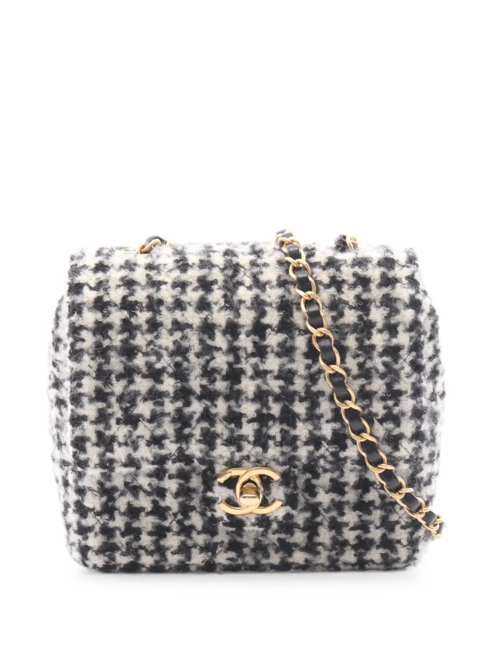 CHANEL Pre-Owned 2021s Matelassé Houndstooth shoulder bag - Bianco