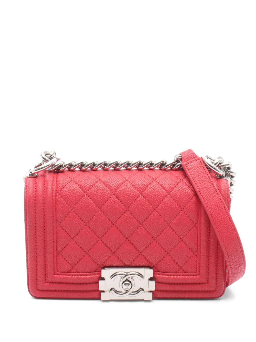 CHANEL Pre-Owned 2018 Boy Chanel quilted minibag - Rosso