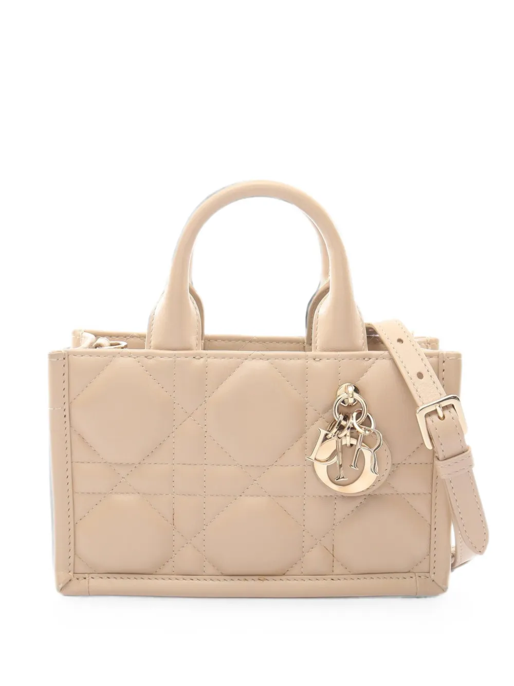 Christian Dior Pre-Owned 2010s mini Macro Cannage tote bag - Neutrals