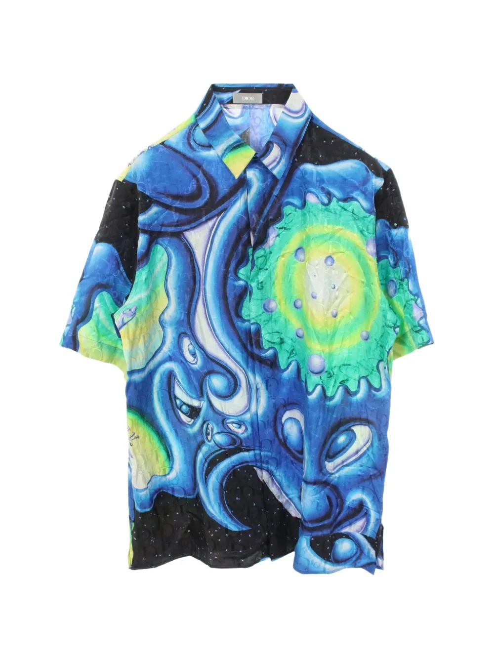 Christian Dior Pre-Owned x Kenny Scharf 2010s Oblique shirt - Blu