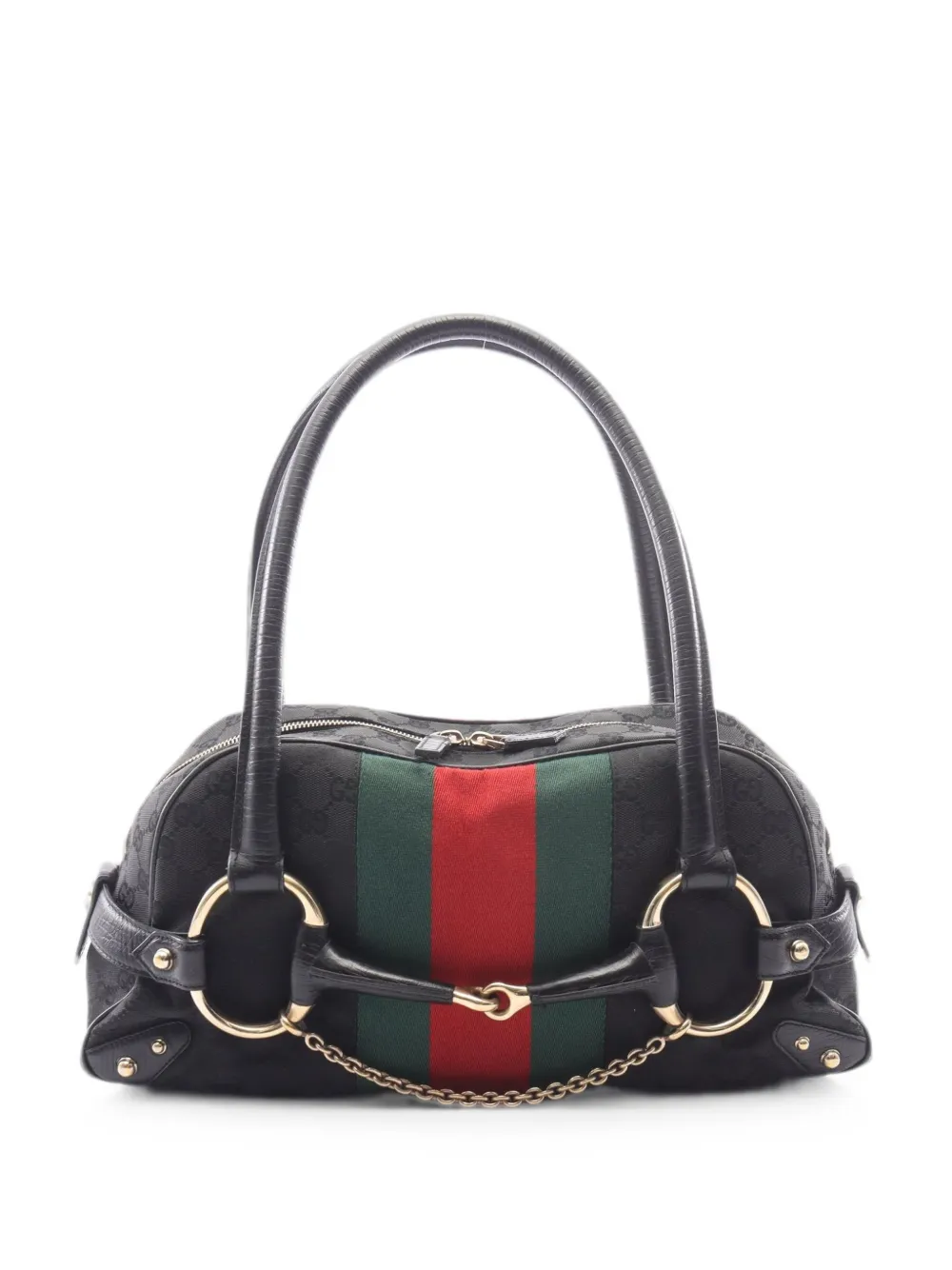 Gucci Pre-Owned 2000s Horsebit GG canvas handbag - Nero