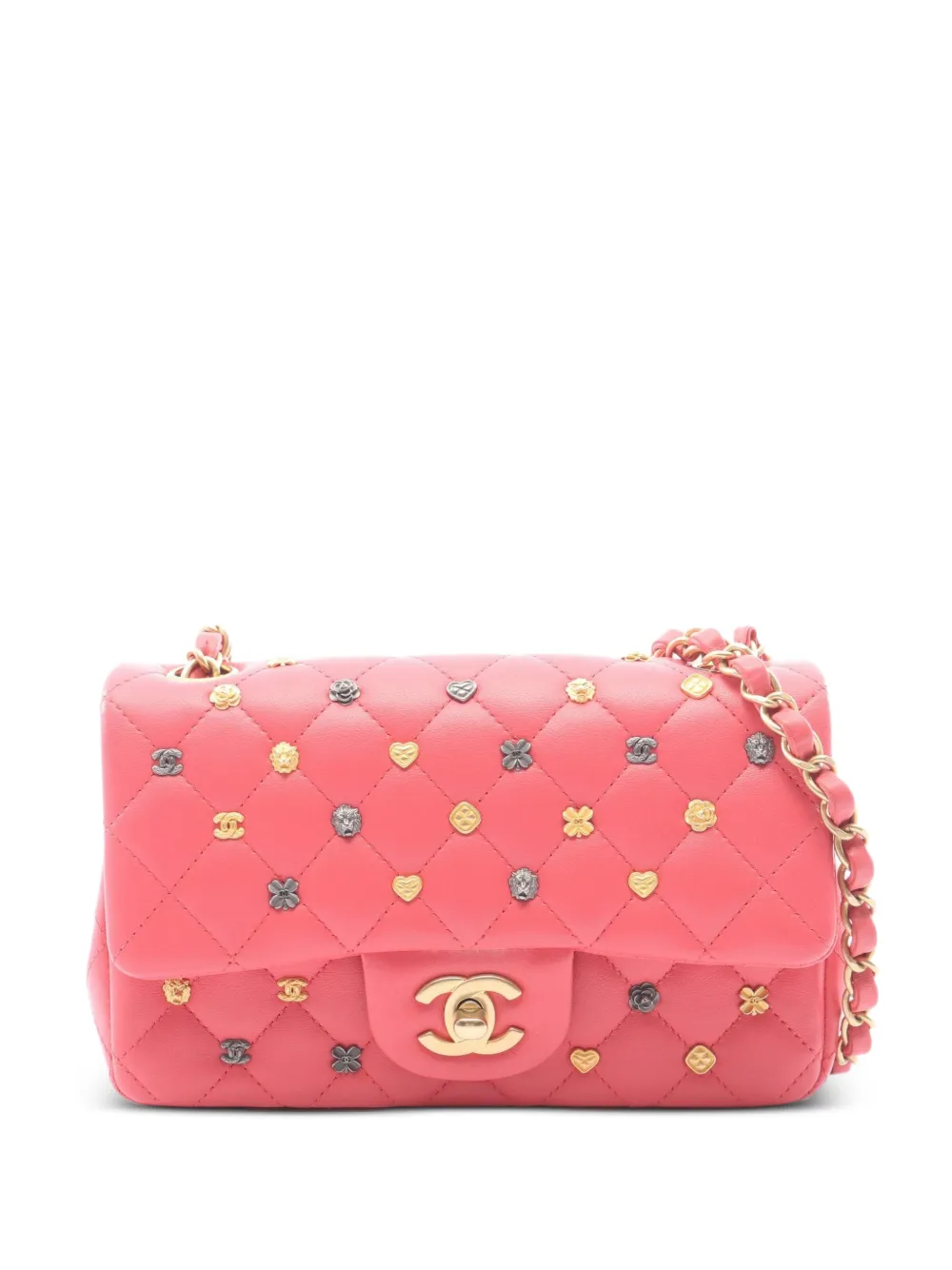 CHANEL Pre-Owned 2018-2019 Lucky Charms Matelassé mini bag - Rosa