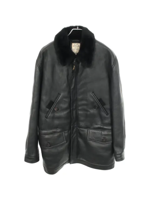 Hermès Pre-Owned 2000s mouton lamb leather coat