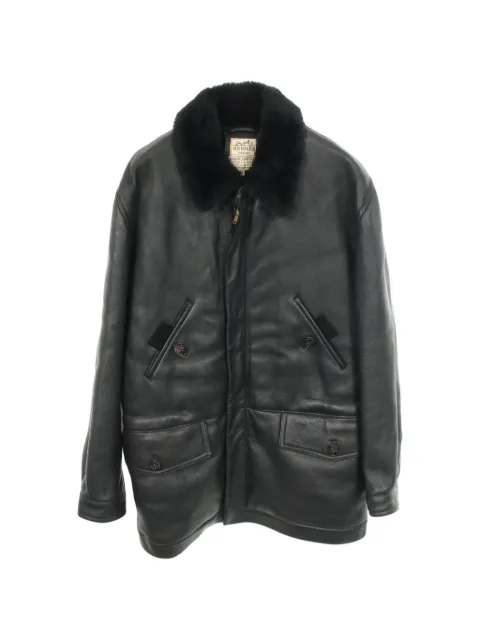Hermès Pre-Owned 2000s mouton lamb leather coat