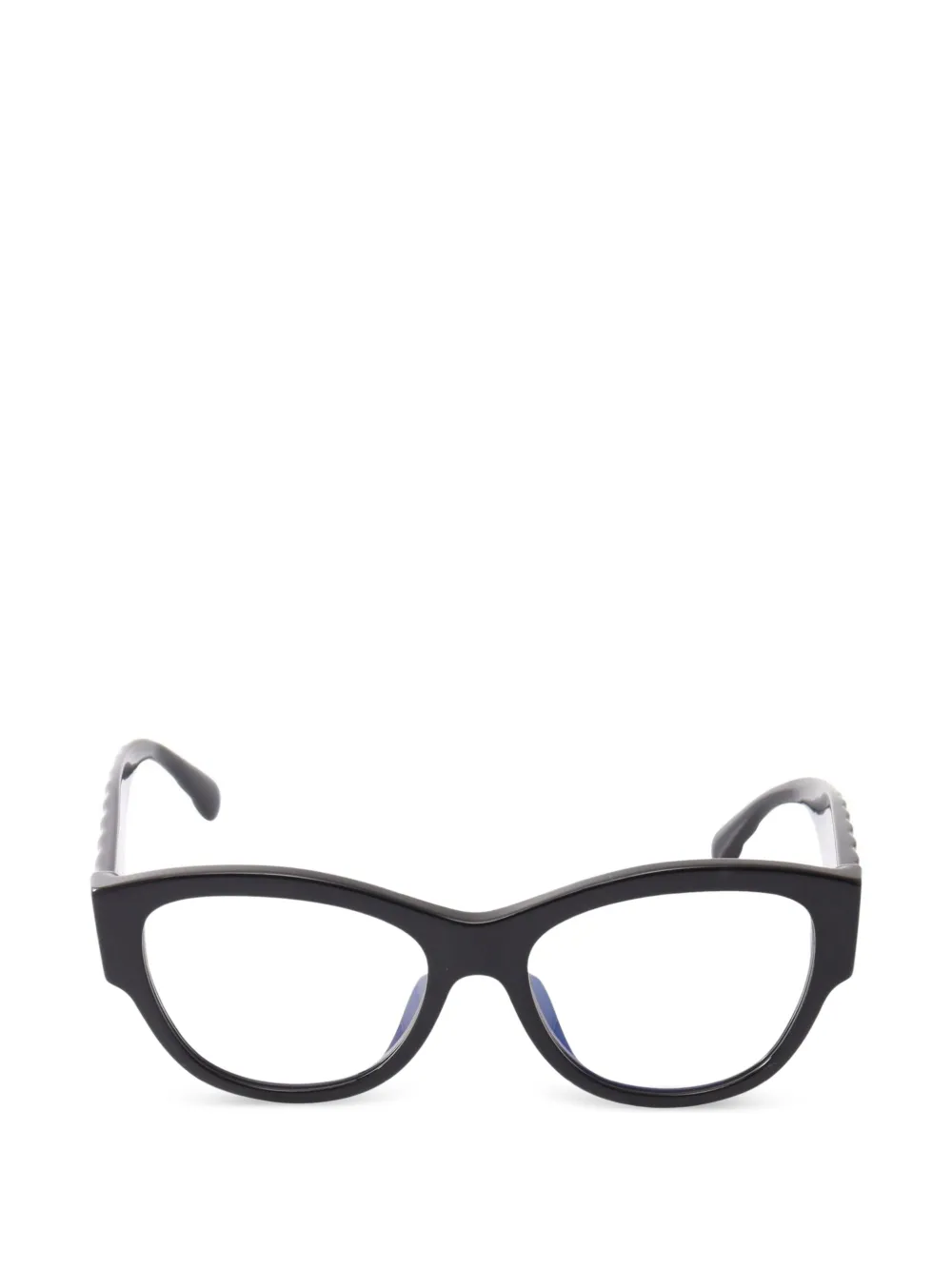 CHANEL Pre-Owned lunettes de vue à monture papillon et logo CC (1986-1988) - Noir CHANEL Pre-Owned lunettes de vue à monture papillon et logo CC (1986-1988) - Noir
