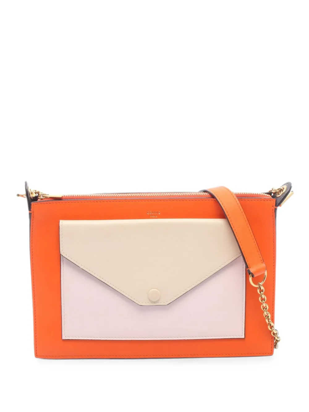Celine Pre-Owned 2000s chain shoulder bag - Orange