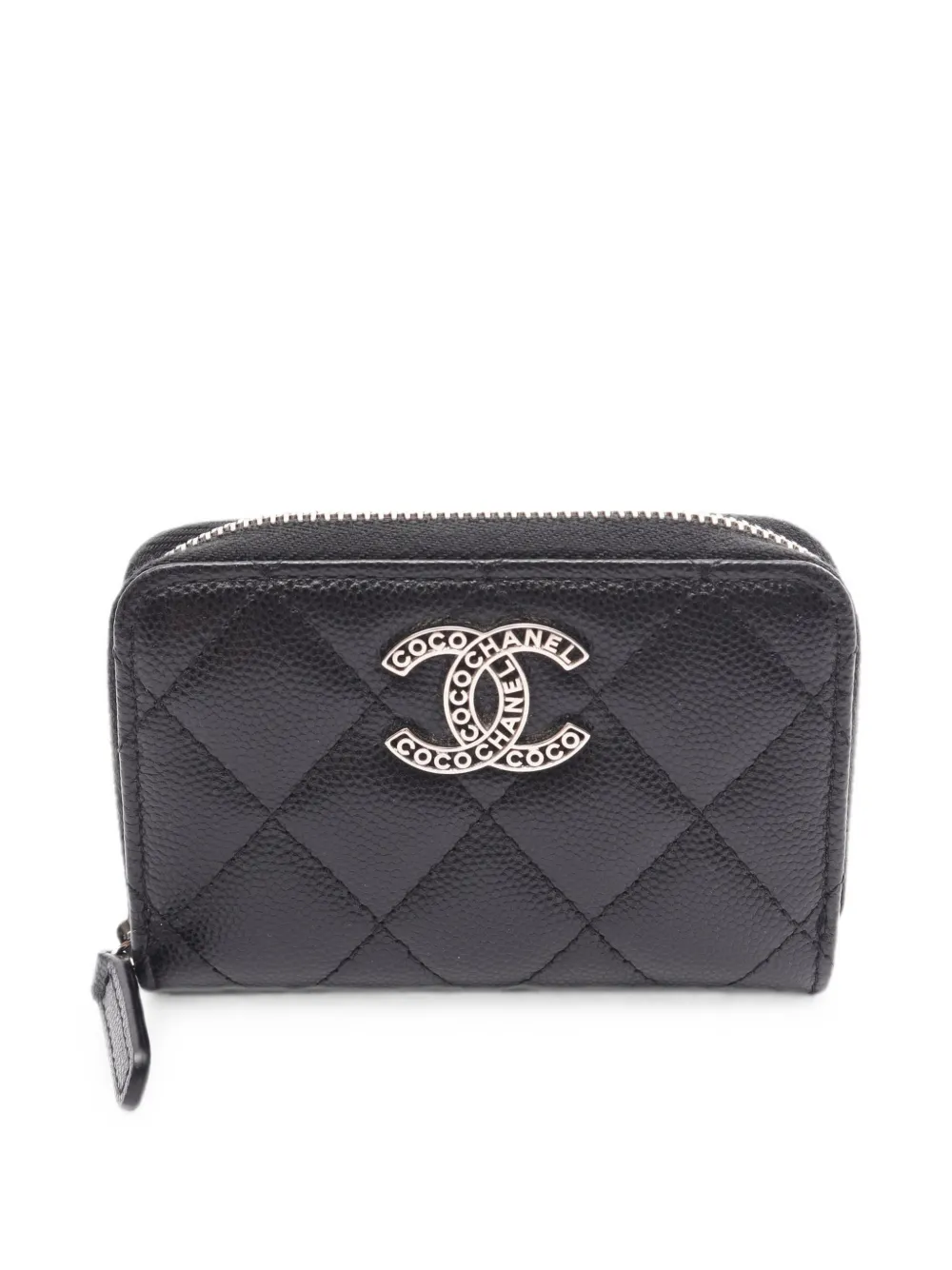 CHANEL Pre-Owned matelassé Caviar leather coin purse - Nero