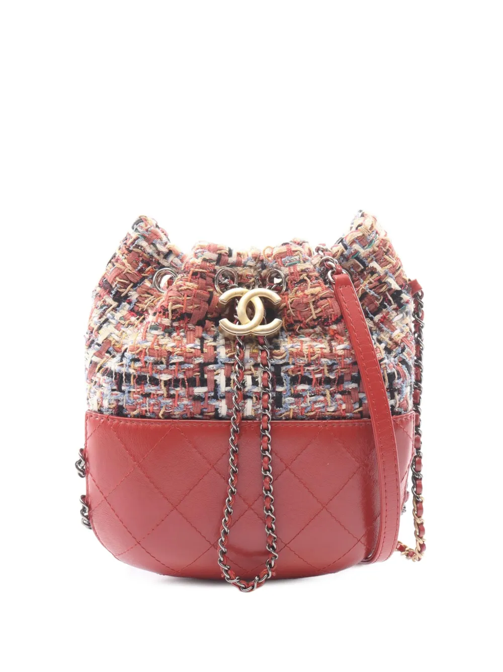 CHANEL Pre-Owned 2018 Gabriel tweed shoulder bag - Rosso