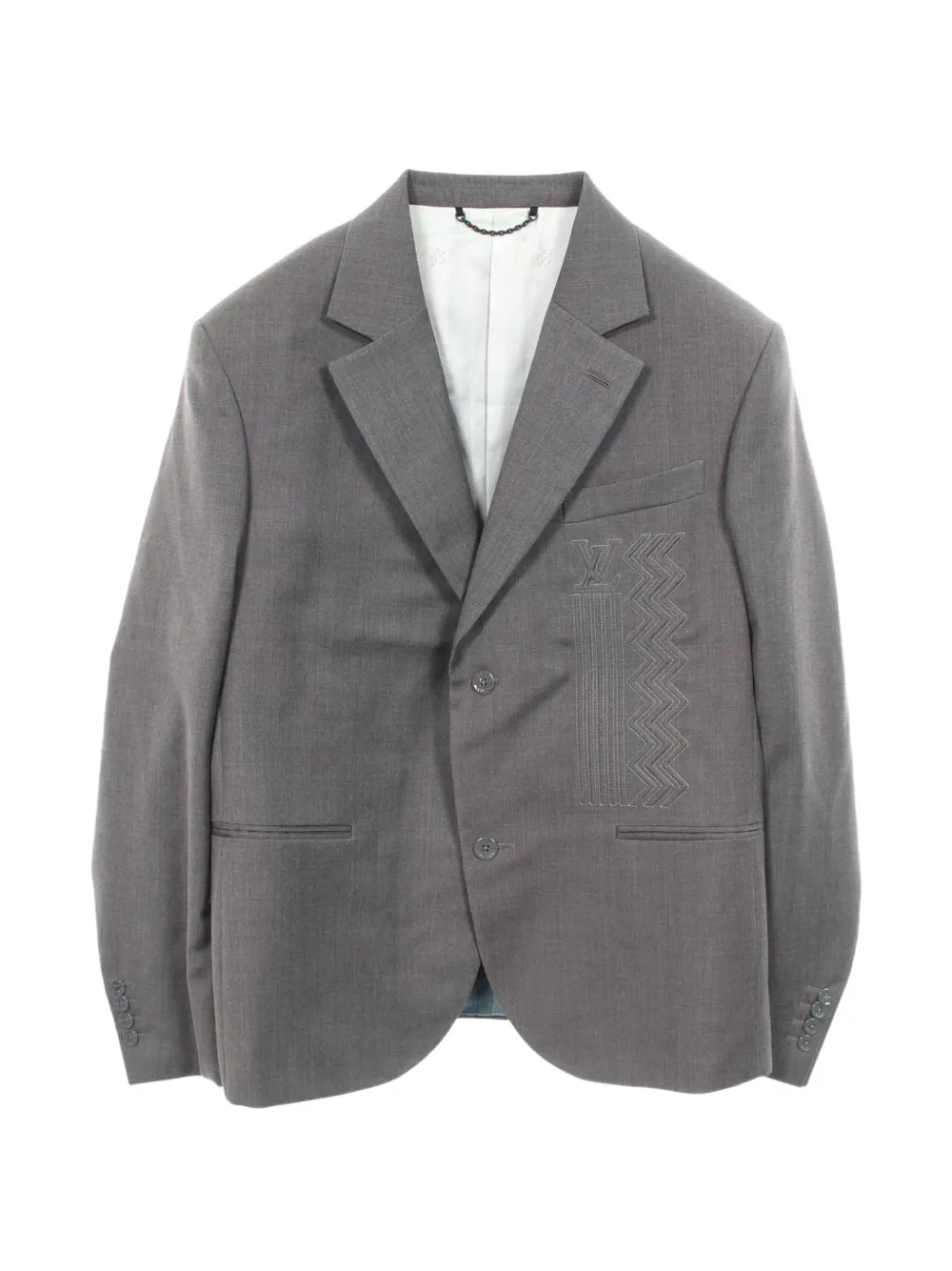 Louis Vuitton Pre-Owned 2010s embossed logo tailored blazer - Grau