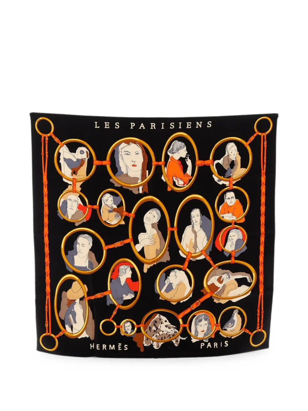 Hermès Pre-Owned 2010s Les Parisiens scarf - Schwarz