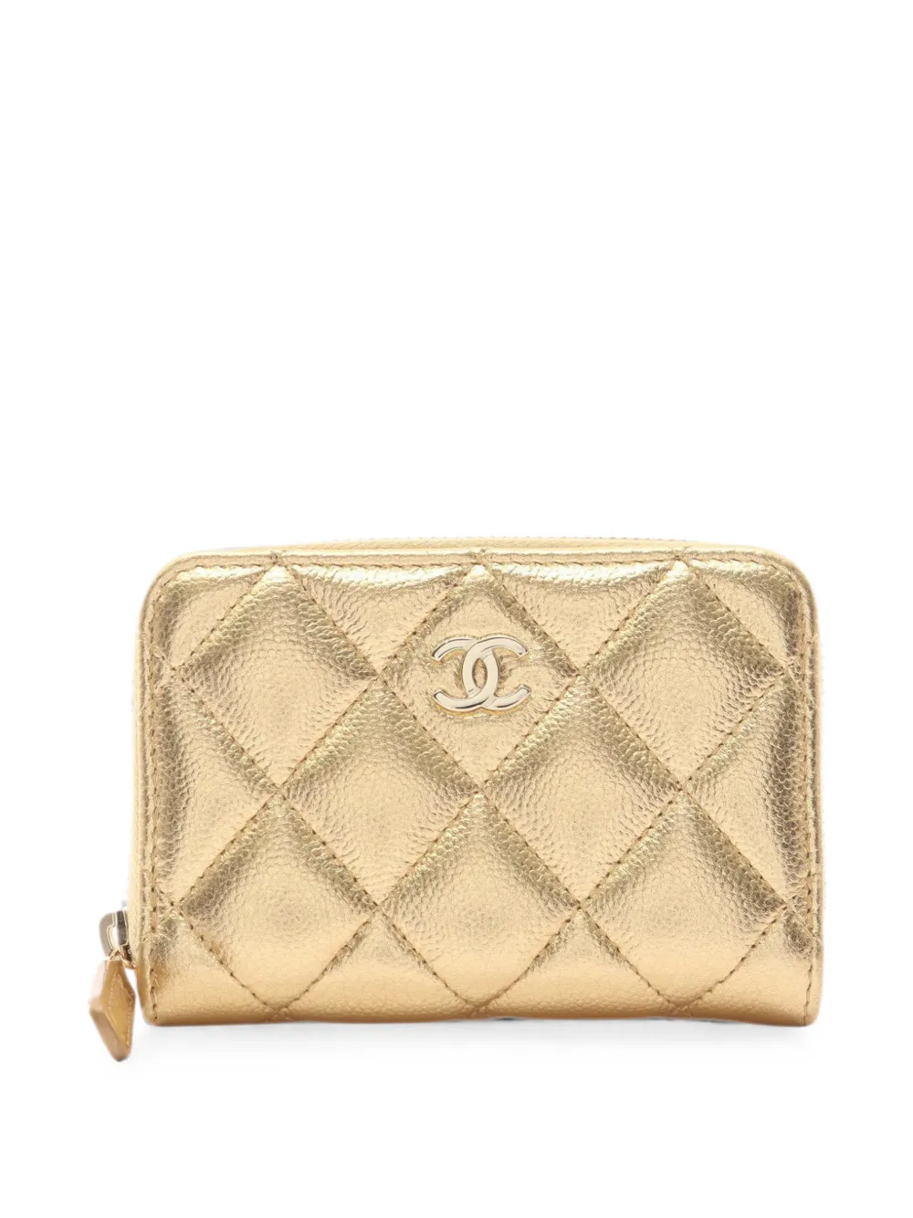 CHANEL Pre-Owned Matelassé caviar wallet - Gold