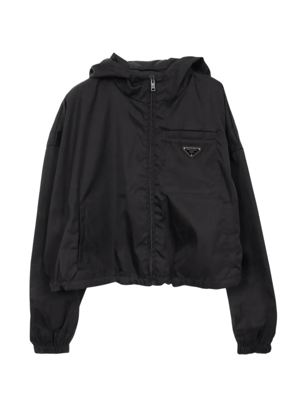 Prada Pre-Owned 2010s Re-Nylon Triangle logo hooded jacket - Schwarz