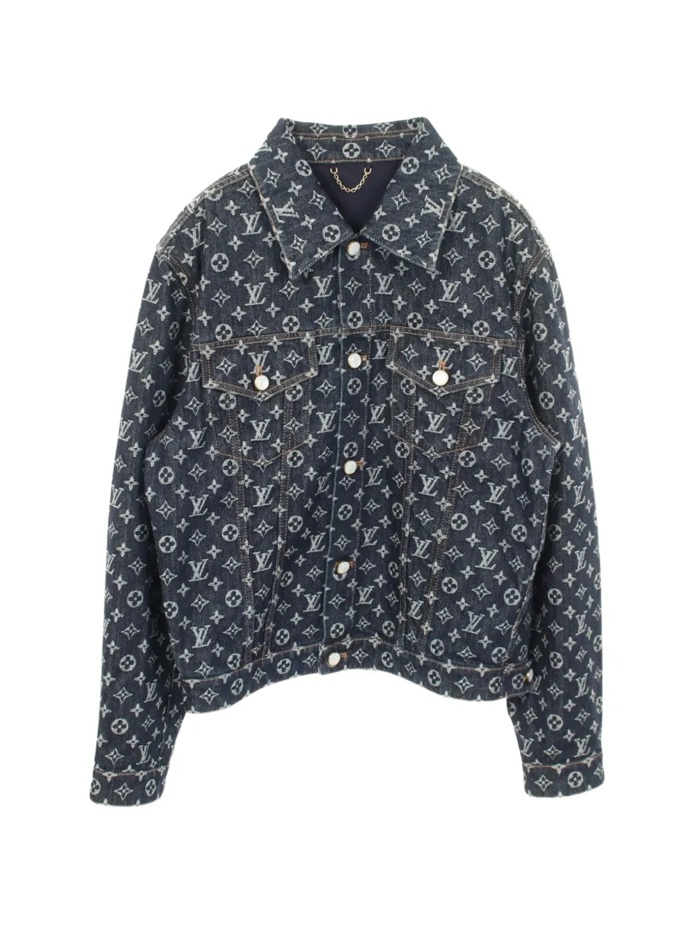Louis Vuitton Pre-Owned 2010s monogram jacquard denim jacket - Blau