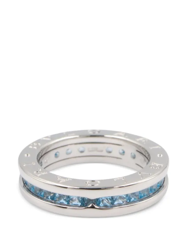 Bvlgari Pre-owned 2010s B.zero1 Blue Topaz Ring in Silver