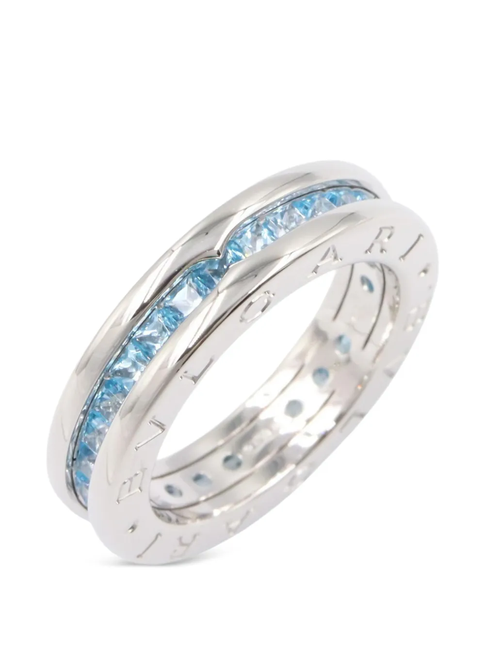 Bvlgari Pre-owned 2010s B.zero1 Blue Topaz Ring in Silver, view 2