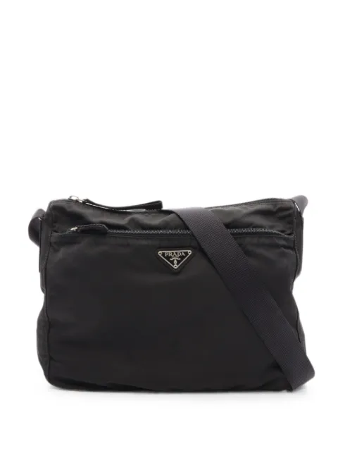 Prada Pre-Owned 2000s Tessuto logo plate shoulder bag