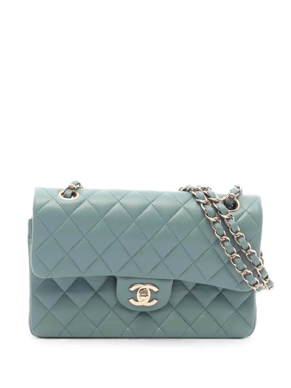 CHANEL Pre-Owned double flap quilted shoulder bag - Blau