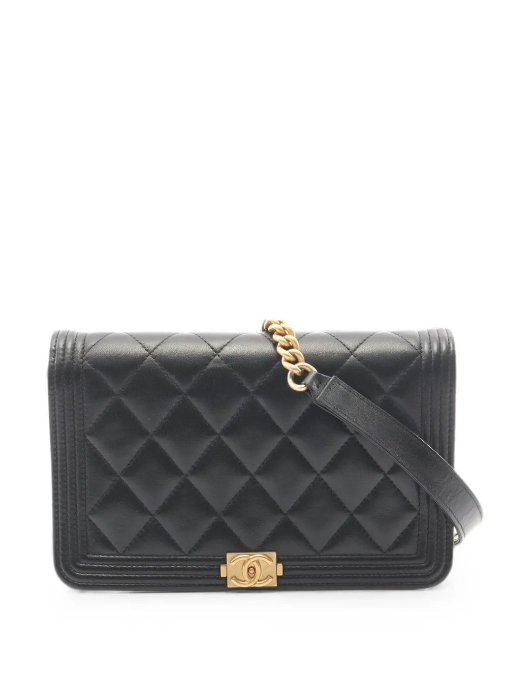 CHANEL Pre-Owned 2021 Boy Chanel diamond-quilted shoulder bag - Nero