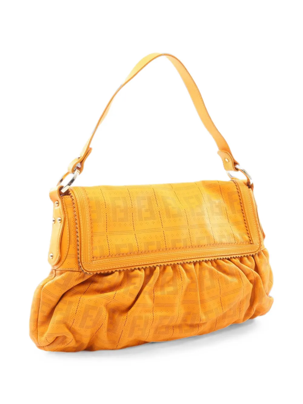 Fendi Pre-Owned 2010s Zucca schoudertas met geperforeerde details Oranje