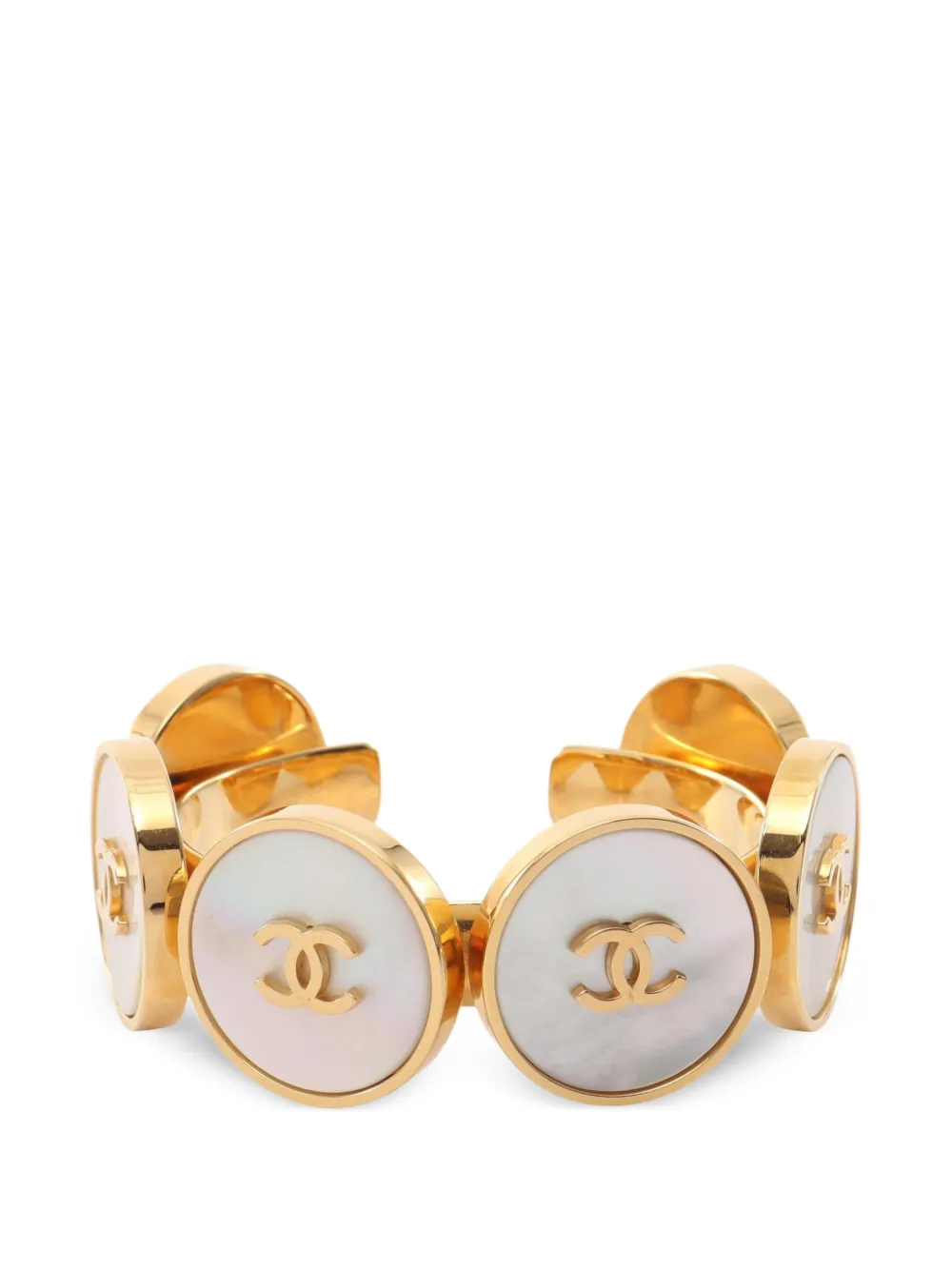 CHANEL Pre-Owned 1996 Coco Mark shell bracelet - Oro