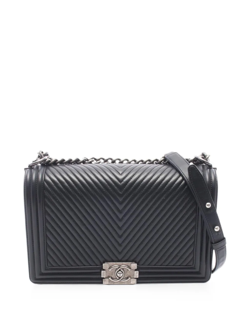 CHANEL Pre-Owned 2014-2015 large Boy Chanel Chevron shoulder bag - Nero