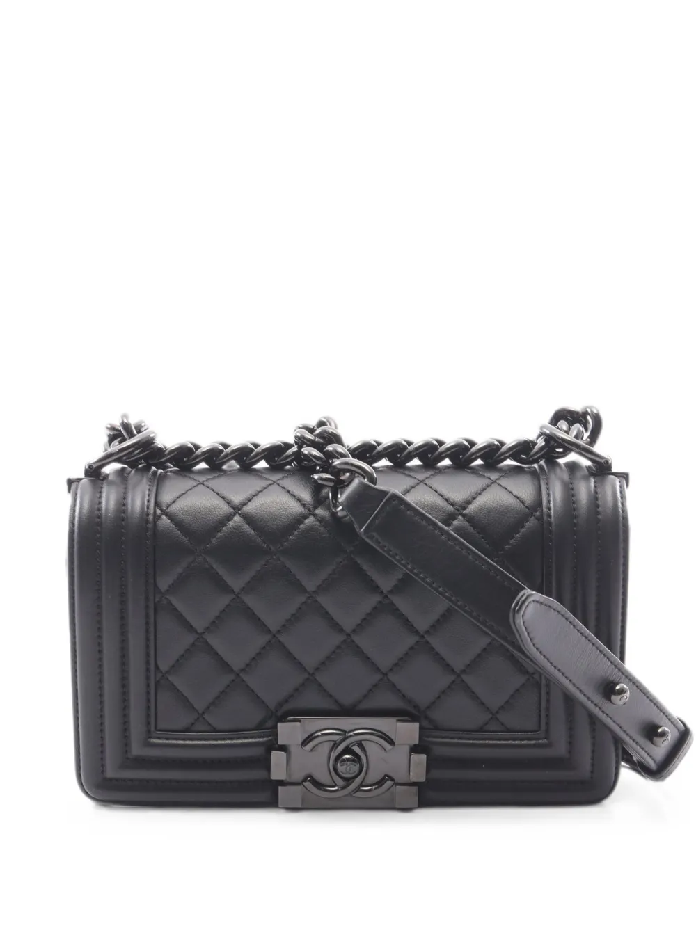 CHANEL Pre-Owned 2018 small Boy Chanel chain shoulder bag - Nero