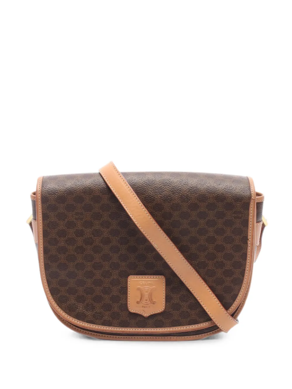 Celine Pre-Owned 2000s Macadam cross body bag - Braun