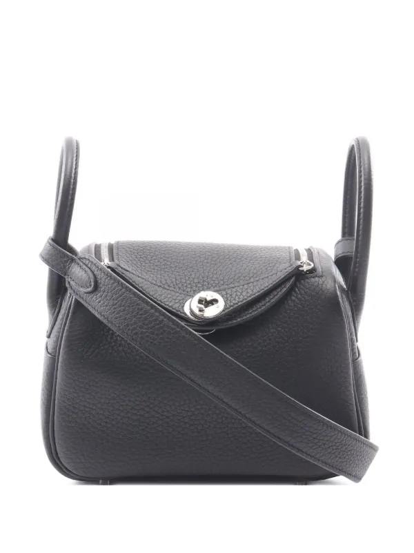 Hermès Pre-owned 2023 Mini Lindy Two-way Handbag in Black
