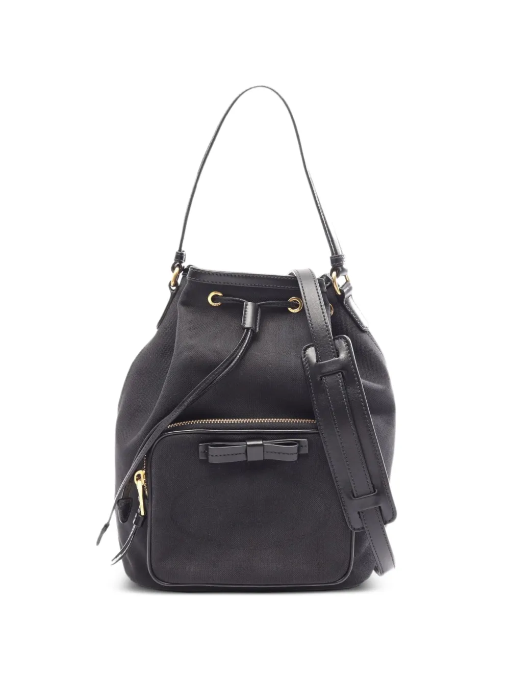 Prada Pre-Owned 2010s bow-detail two-way bucket bag - Schwarz
